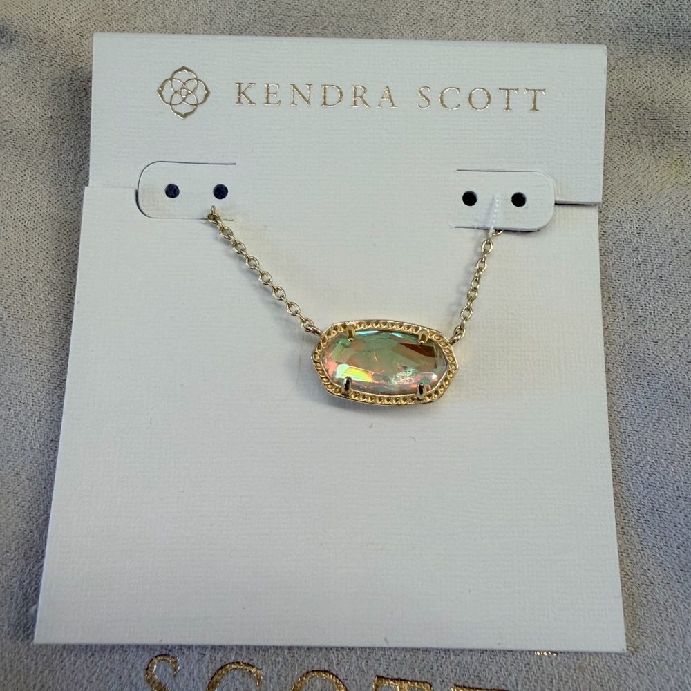 Kendra Scott Elisa Pendant Necklace in Dichroic Glass and Gold